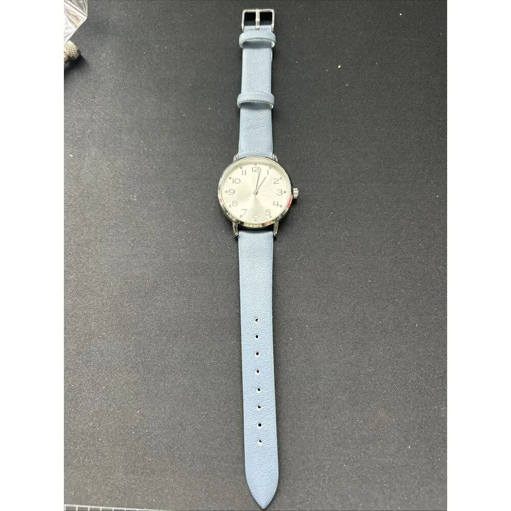 Silver Tone Blue Band Women’s Quartz Watch